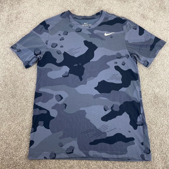 Nike Other - Nike T Shirt Mens Small Dri FIT Camo Crewneck Short Sleeve Blue